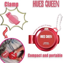 BLUSH EN POLVO PORTÁTIL VELVET MEJILLAS-LABIOS HQ0102 - HUES UEEN