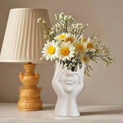 Organizador blanco diseño manos sujetando rostro 17120-346