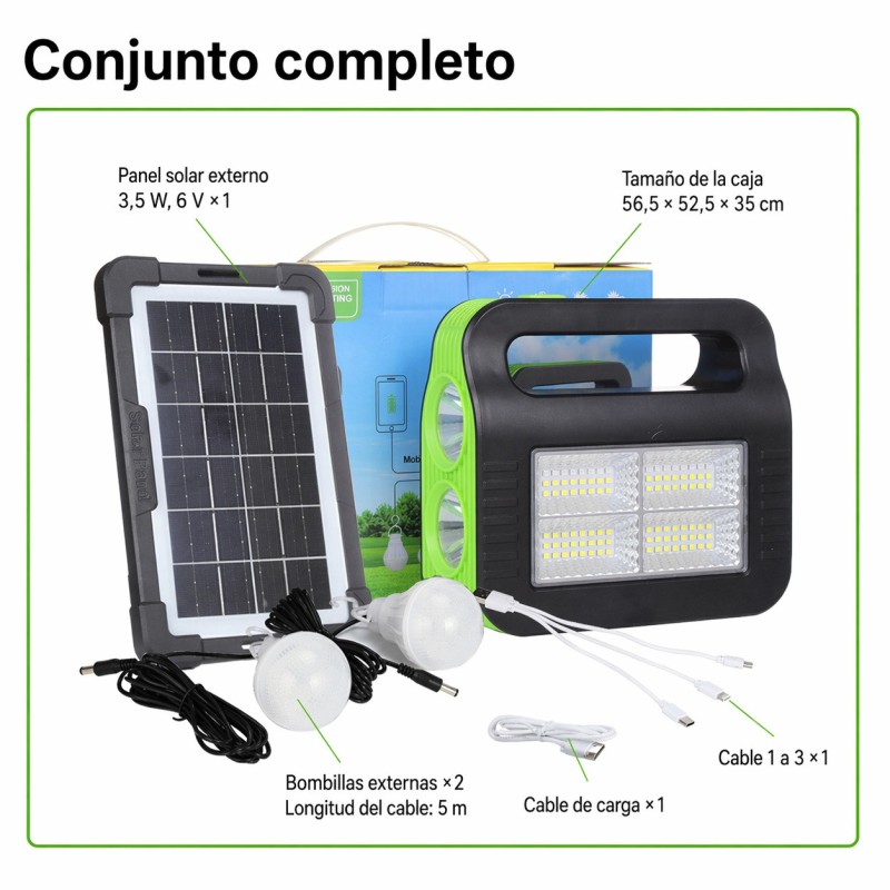 Kit Solar Linterna Recargable para Acampar 4854
