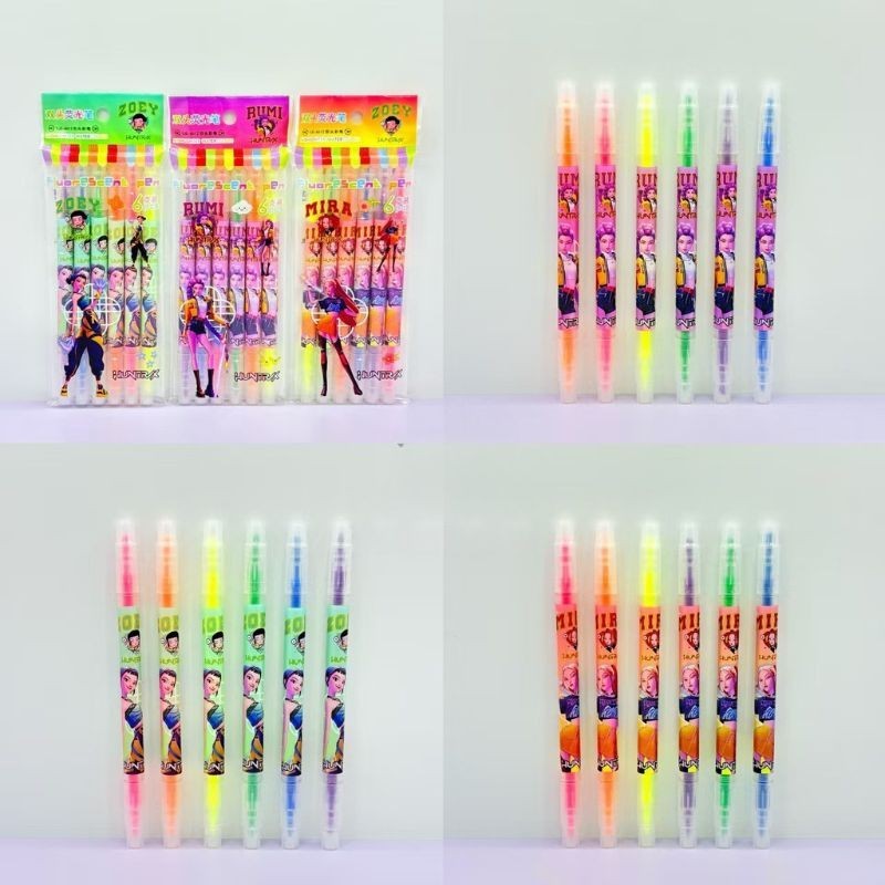 Set de 6 Resaltadores Doble Punta Kpop FG-1685