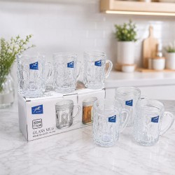 Set de 6 tazas de vidrio de 220ml 953