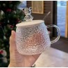 Taza de vidrio con tapa de osito + cucharita 1014