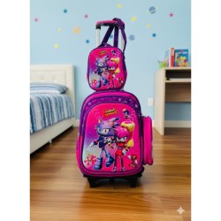 Mochila Escolar 3pcs con Rueda de Niñas 899