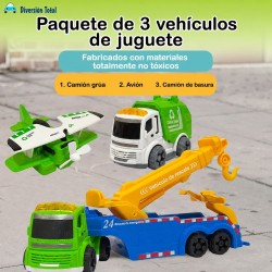 Set 3 Vehiculos de Aseo y Emergencia Interactivos GH-52