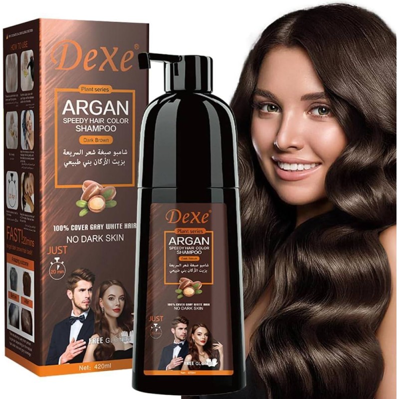 Shampoo Cubre Canas de Argán Color Castaño 4345