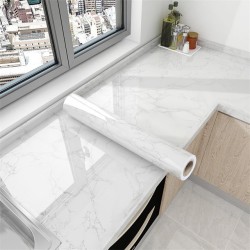 Papel Tapiz Blanco Marmoleado 2.60cm x2.10mt 437