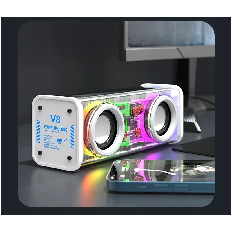 Parlante bluetooth blanco 5566