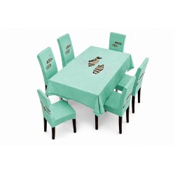 Juego de Mantel y Forros de Silla 7pcs 0036