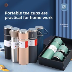 Termo de Acero Inoxidable con dos Tazas 4670