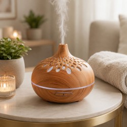 Humidificador de Madera Grande con Luces Led y Control Remoto 5241