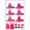 Mochila Escolar Totto 3pcs de Mujer Adaptable a Rueda 2612