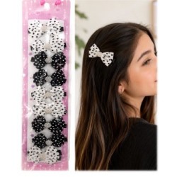 Mini Lazos Blancos y Negros para Niñas 12PCS 4665