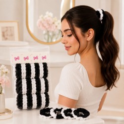 Moños Blanco y Negro 5pcs 4702