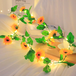 Guirnalda de Flores con Luces Led 2mt 20 focos  83371