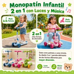 Scooter Monopatin Conejito con Asiento Música y Luces 3265