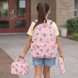 Mochila Escolar Labubu 3pcs Rosada YF301