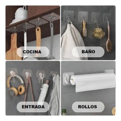 Gancho Adhesivo Transparente x10unds 9166