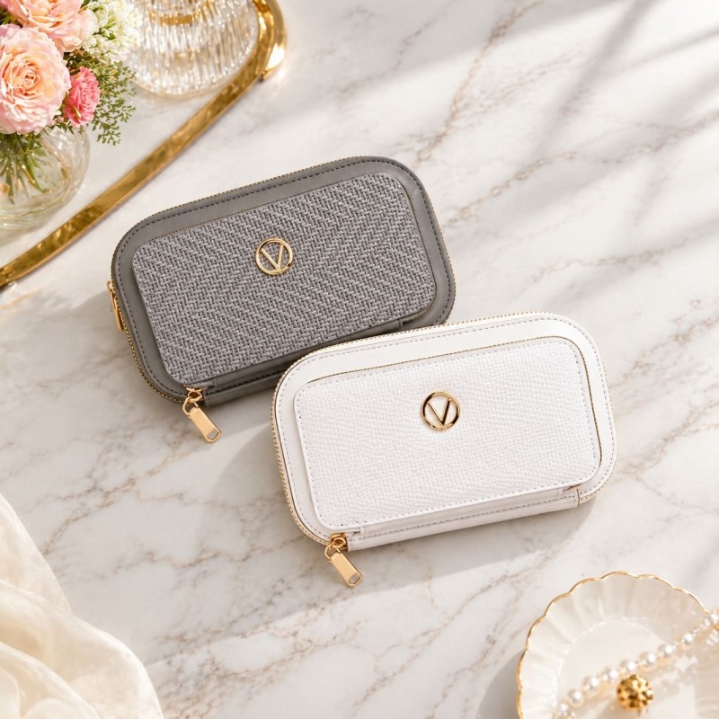 Cartera WQ-41 blanco y gris