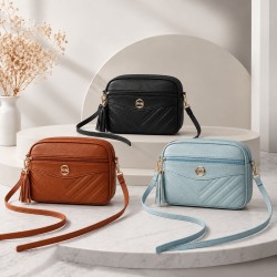 Cartera 6622 (negro, cafe y celeste