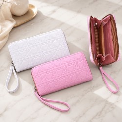 Billetera Grande WQ-60 Rosa y Blanca