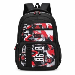 Mochila Escolar Negra con Rojo 63911