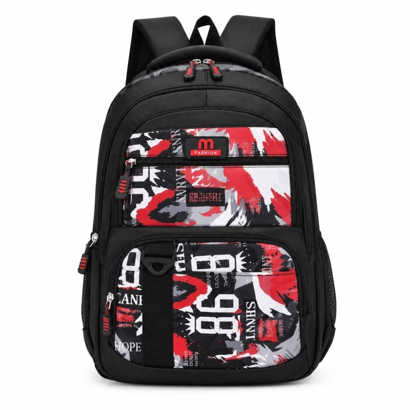 Mochila Escolar Negra con Rojo 63911