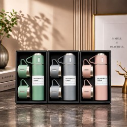 Termo de Acero Inoxidable con dos Tazas 4670