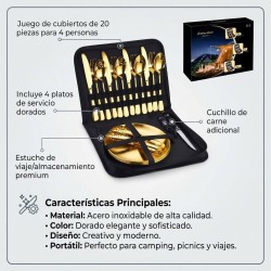 Vajilla 20pcs Acero Inoxidable 1580
