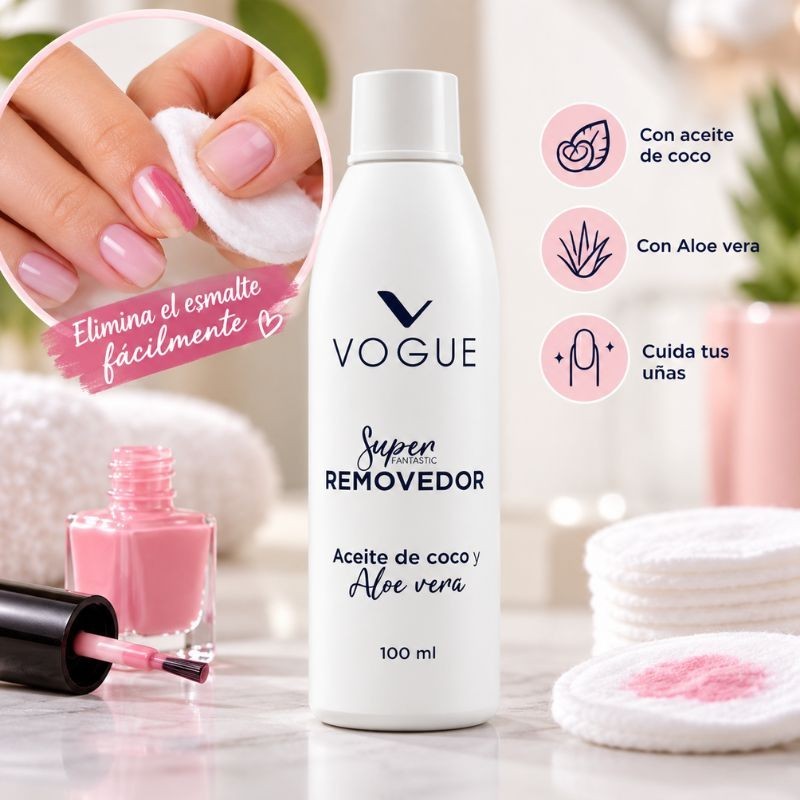 Removedor de Esmalte con Aceite de Coco y Aloe Vera - Vogue