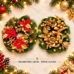 CORONAS NAVIDEÑAS CON LUCES 0648-5-6-7-8