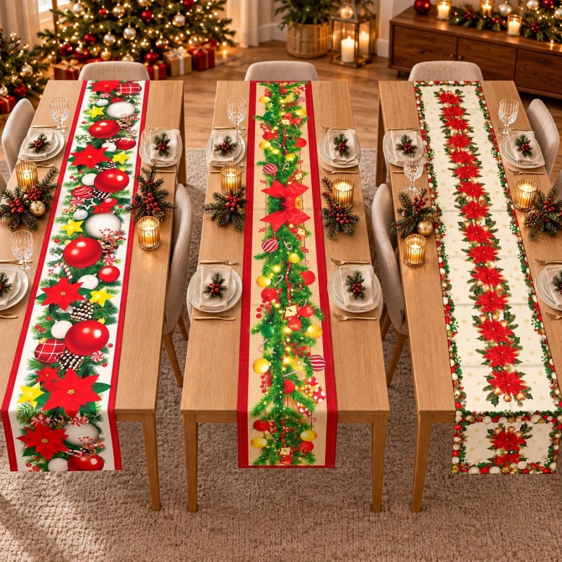 Caminos de Mesa Navideños Tela Rústica 5215