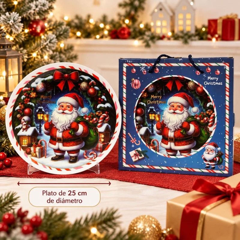 Plato de Cerámica Navideño 25cm 3454