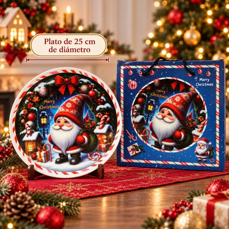 Plato de Cerámica Navideño 25cm 3454
