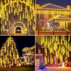 Luces Led Lluvia de Meteoro amarilla 80cm 8 Tubos 4041-3