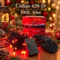 Luces Navideñas led 100Luces 10m Rojas 639-5