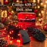 Luces Navideñas led 100Luces 10m Rojas 639-5