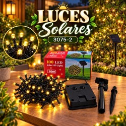 Luces Navideñas Solares 100Luces 10mt Amarilla 3075-2