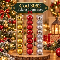 Esferas Navideñas 10cm 9 PCS 3052