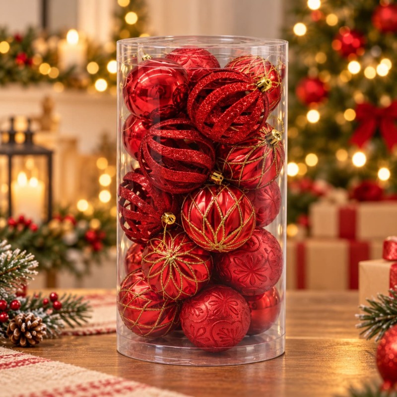 Esferas Navideñas 8cm 20PCS 3389