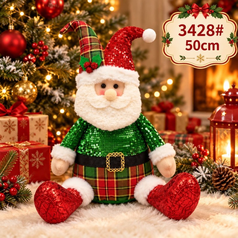 Muñeco Navideño Sentado 50cm 3428