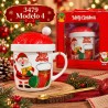Taza de Cerámica con Tapa y Cuchara 3479
