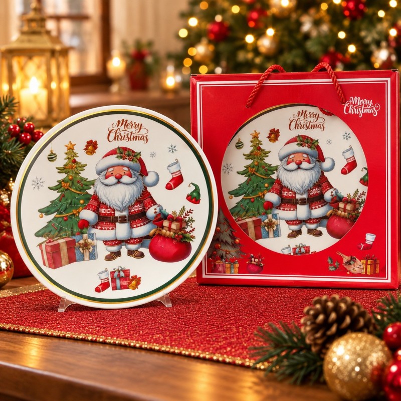 Plato de Cerámica Navideño 25cm 3456