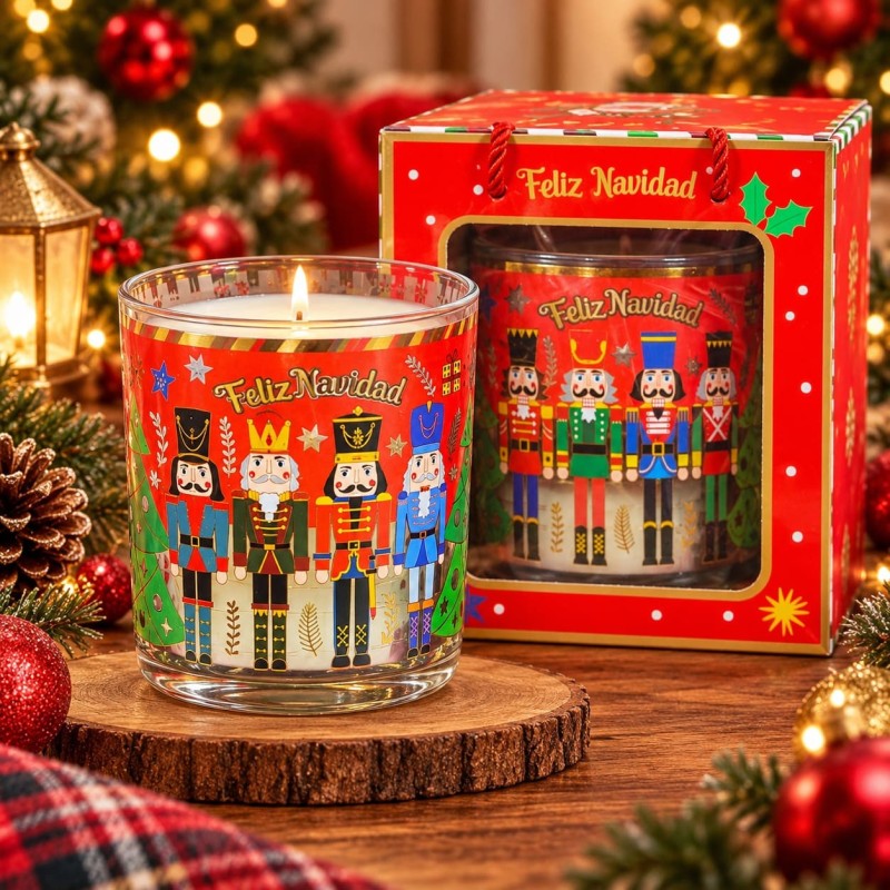Velas Navideñas en Vaso de Vidrio 10cm 3452