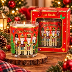 Velas Navideñas en Vaso de Vidrio 10cm 3452
