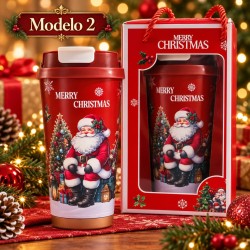 Termo Navideño Rojo 600ml de Acero Inoxidable 3488