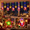 Cortina de Luces Navideñas Papá Noel y Estrella Multicolor 3x1,5mt 3076