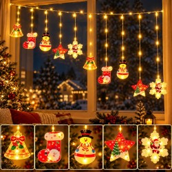 Cortina de Luces Navideñas Figuras Varias Amarilla 3x1,5mt 3080