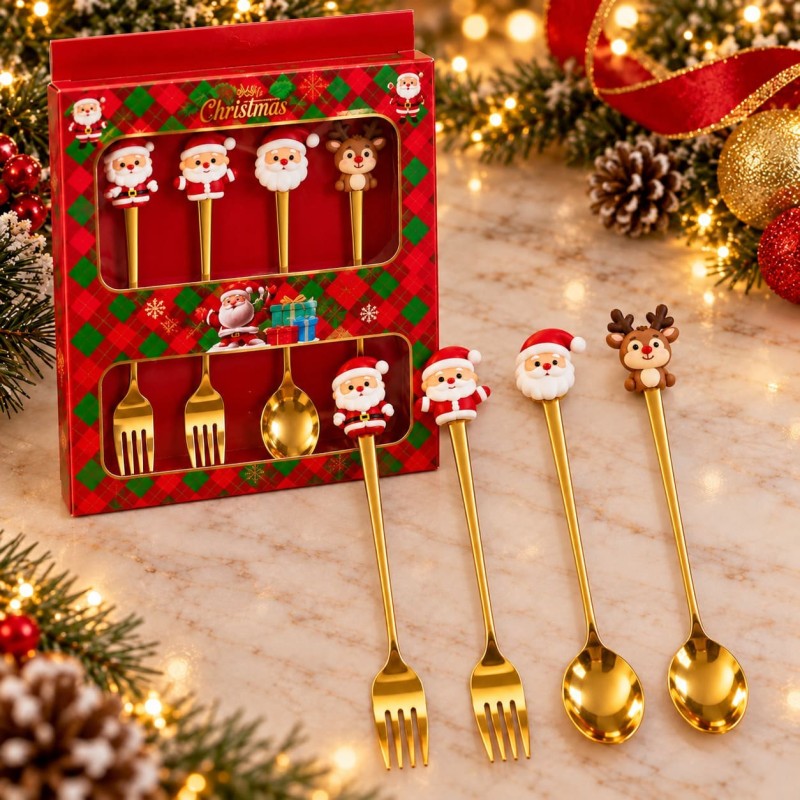 Set de Cubiertos Navideños 4pcs 3477