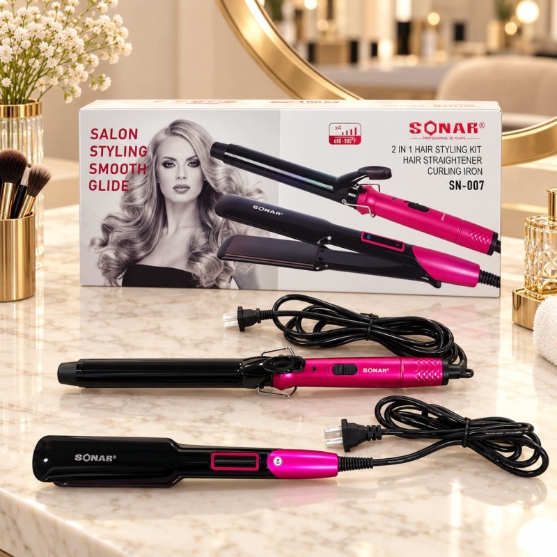 Set de Plancha y Rizador de Cabello Sonar 5182