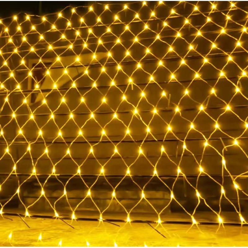 Luces de Malla Navideña Amarilla 96 Luces 1,5x1,5mt 4061-2